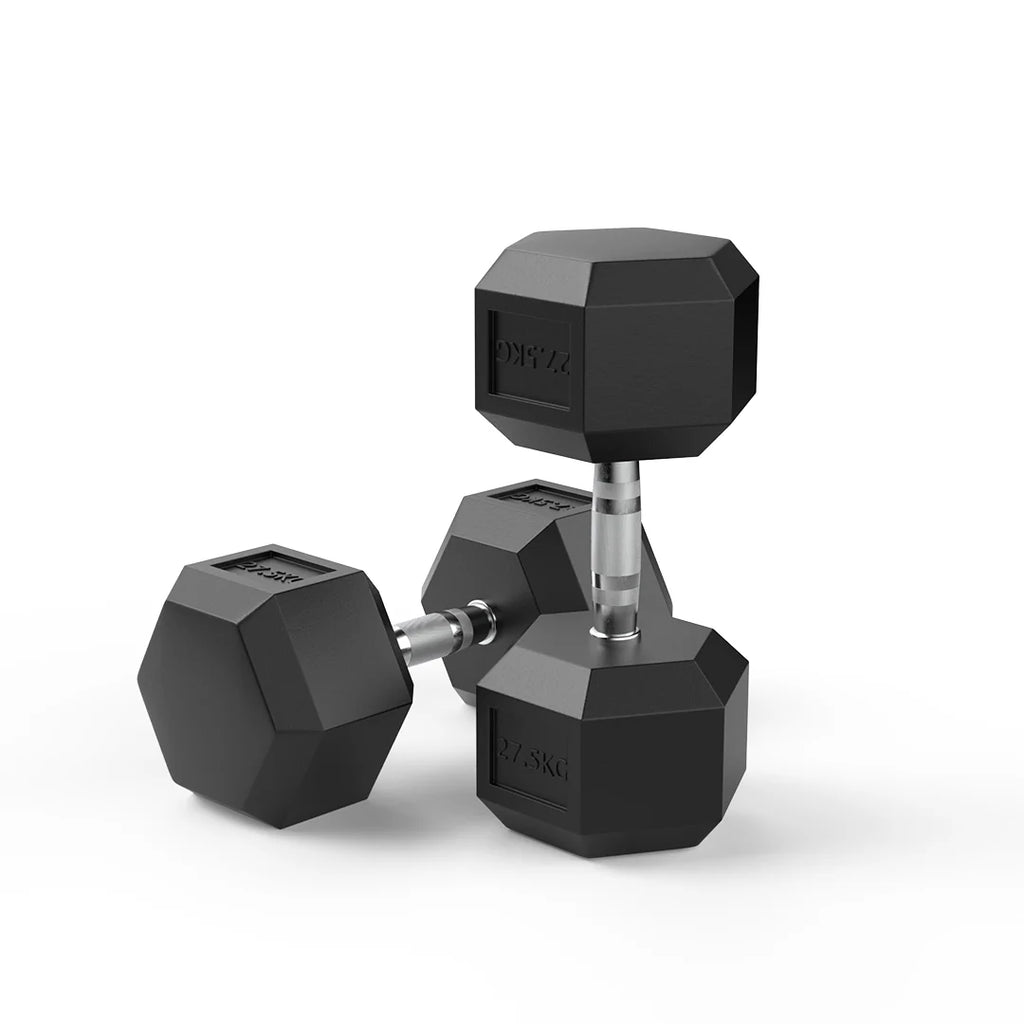 WAFI FITNESS Rubber Hex Dumbbell 2.5KG TO 50 KG – Commercial Strength Training Weight