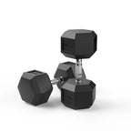 WAFI FITNESS Rubber Hex Dumbbell 2.5KG TO 50 KG – Commercial Strength Training Weight