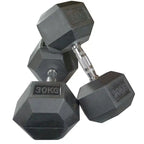 WAFI FITNESS Rubber Hex Dumbbell 2.5KG TO 50 KG – Commercial Strength Training Weight