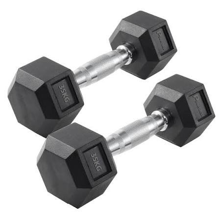 WAFI FITNESS Rubber Hex Dumbbell 2.5KG TO 50 KG – Commercial Strength Training Weight