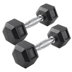 WAFI FITNESS Rubber Hex Dumbbell 2.5KG TO 50 KG – Commercial Strength Training Weight