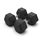WAFI FITNESS Rubber Hex Dumbbell 2.5KG TO 50 KG – Commercial Strength Training Weight