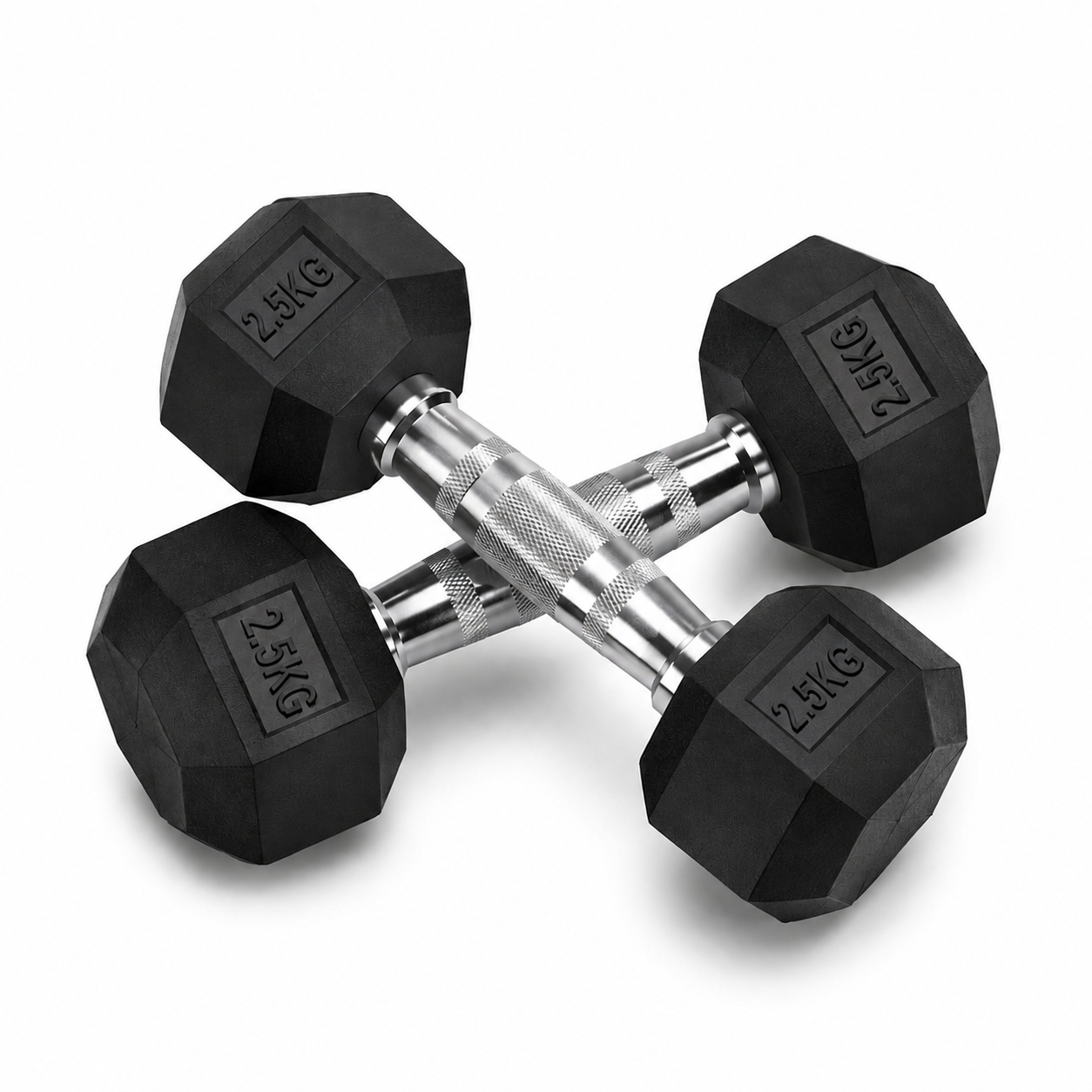 WAFI FITNESS Rubber Hex Dumbbell 2.5KG – Commercial Strength Training Weight