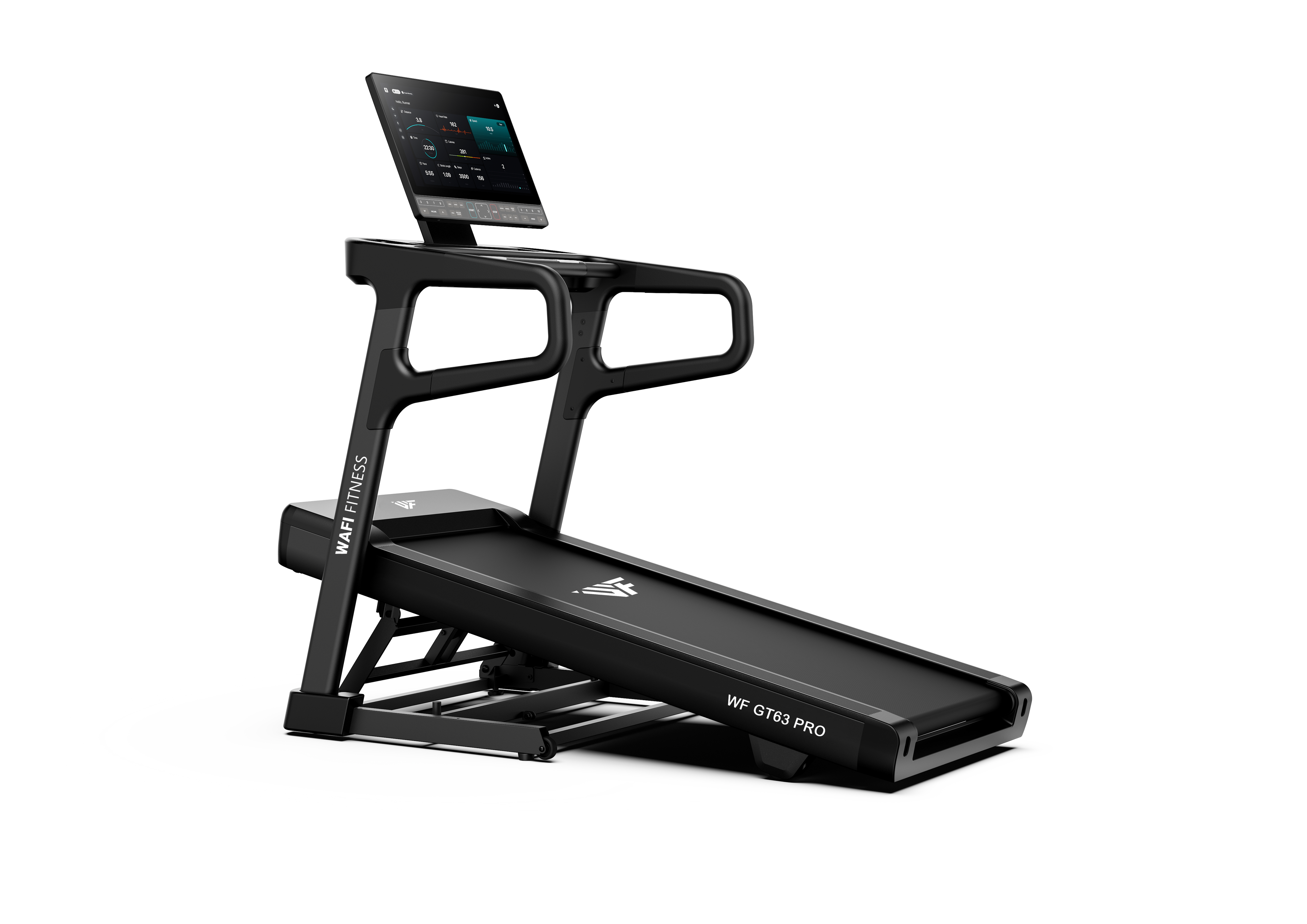 WAFI FITNESS WF-GT63 PRO Commercial Motorized Treadmill | 3.0HP Brushless Motor | 21.5" HD Display | Wireless Screen Mirroring | Auto Incline | 20km/h | 150kg Max User Weight